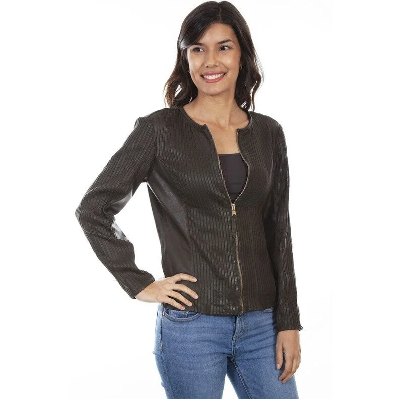 Scully Western Jacket Women Zip Elasticized Panels Scoop Neck F0_L1011