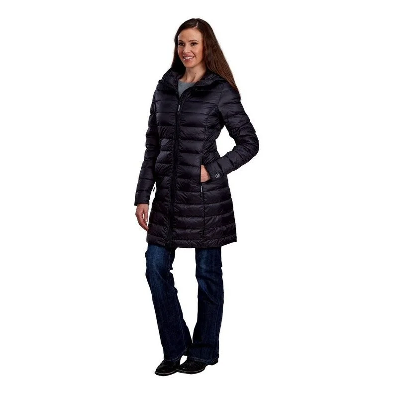 Roper Western Jacket Womens Long Quilted Zip Black 03-098-0693-6007 BL