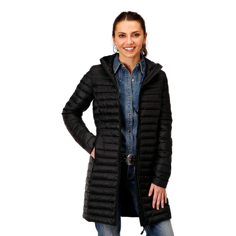 Roper Western Jacket Womens Quilted Zip Black 03-098-0693-6140 BL