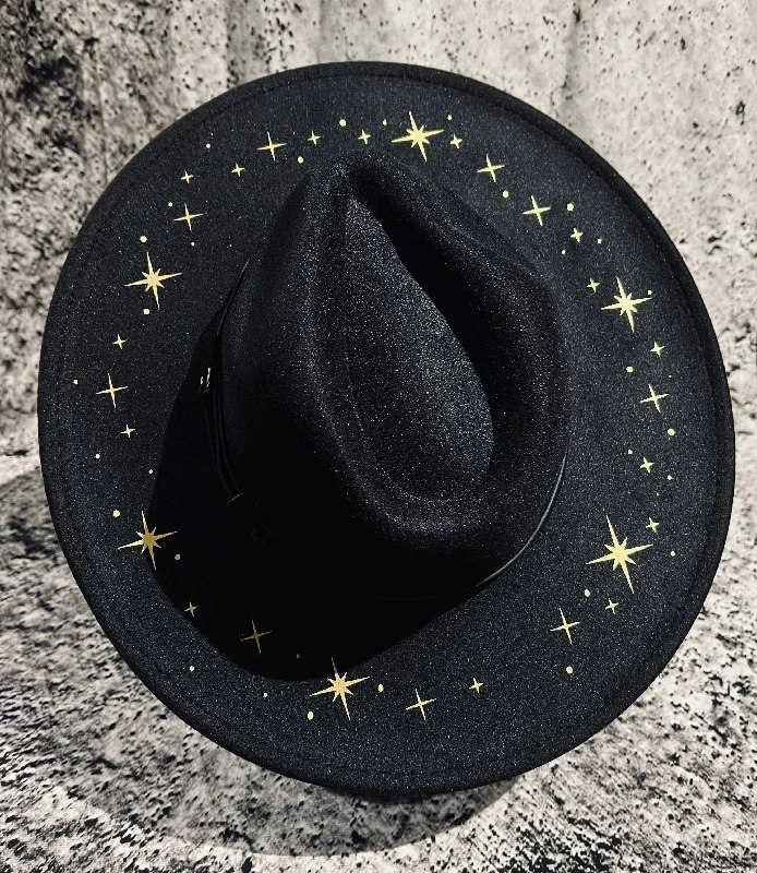 Vegan Felt Hat - XL Brim - Starry Night