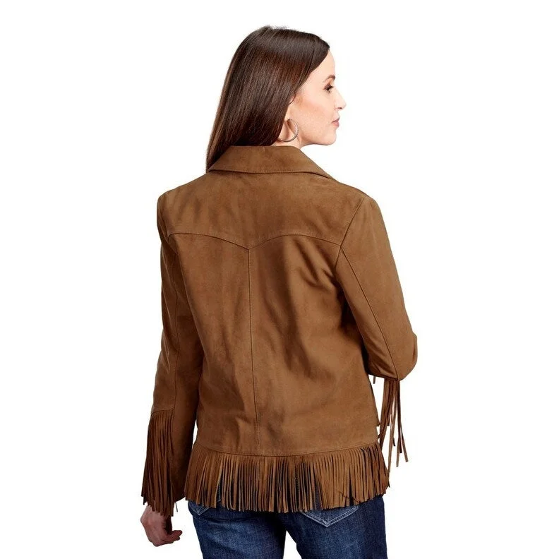 Stetson Western Jacket Womens Fringe Suede Ginger 11-098-0539-0080 BR