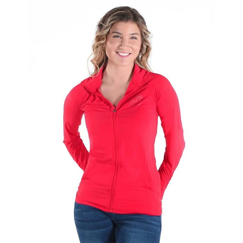 Cowgirl Tuff Western Jacket Womens Breathe Zip Bright Red 100492