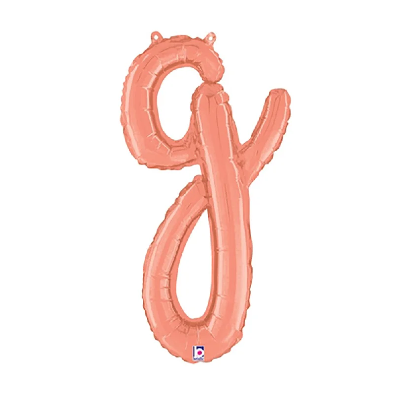 24 inch SCRIPT LETTER G - ROSE GOLD (AIR-FILL ONLY)