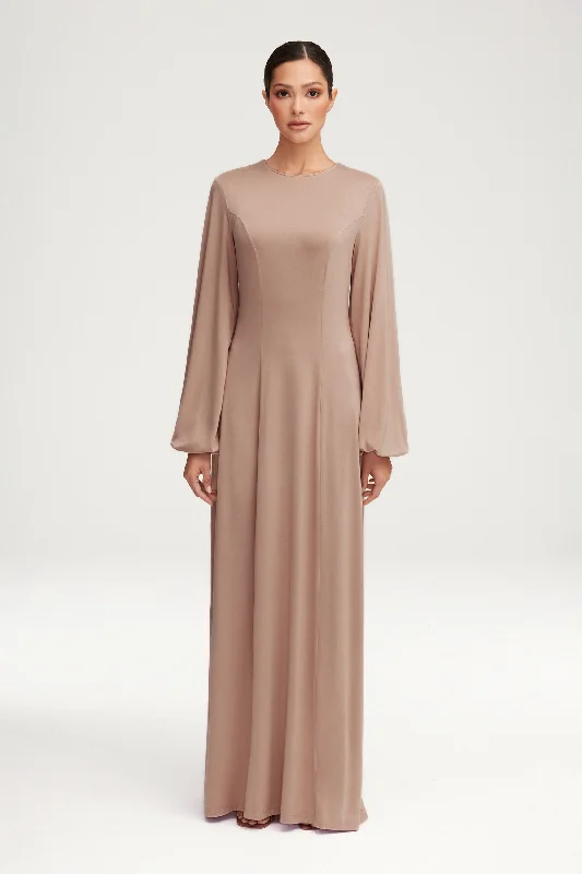 Hayat Jersey Princess Seam Maxi Dress - Mink