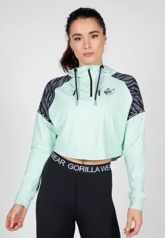 Zion Cropped Hoodie - Mint Green