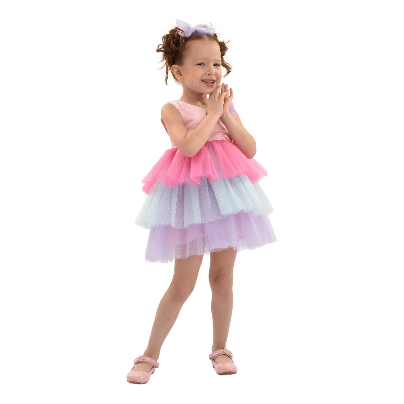 Pink Cakepop Multicolor Layered Tulle Dress