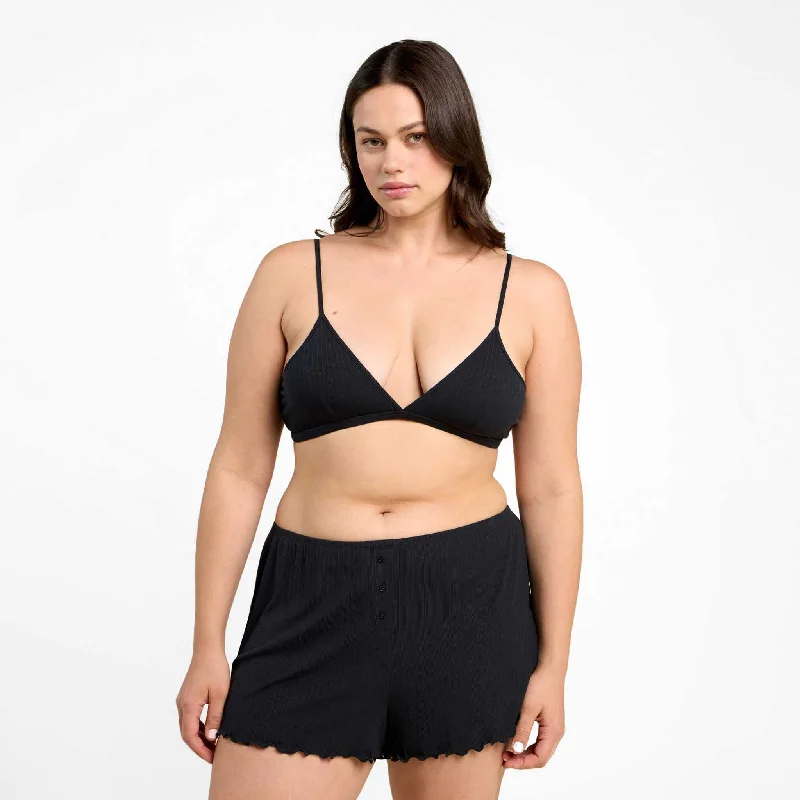 Mini Rib Bralette | Black