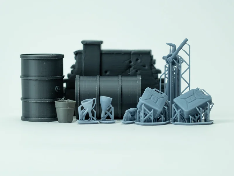 1/16 PLA and Resin Printed Fuel Drum Set