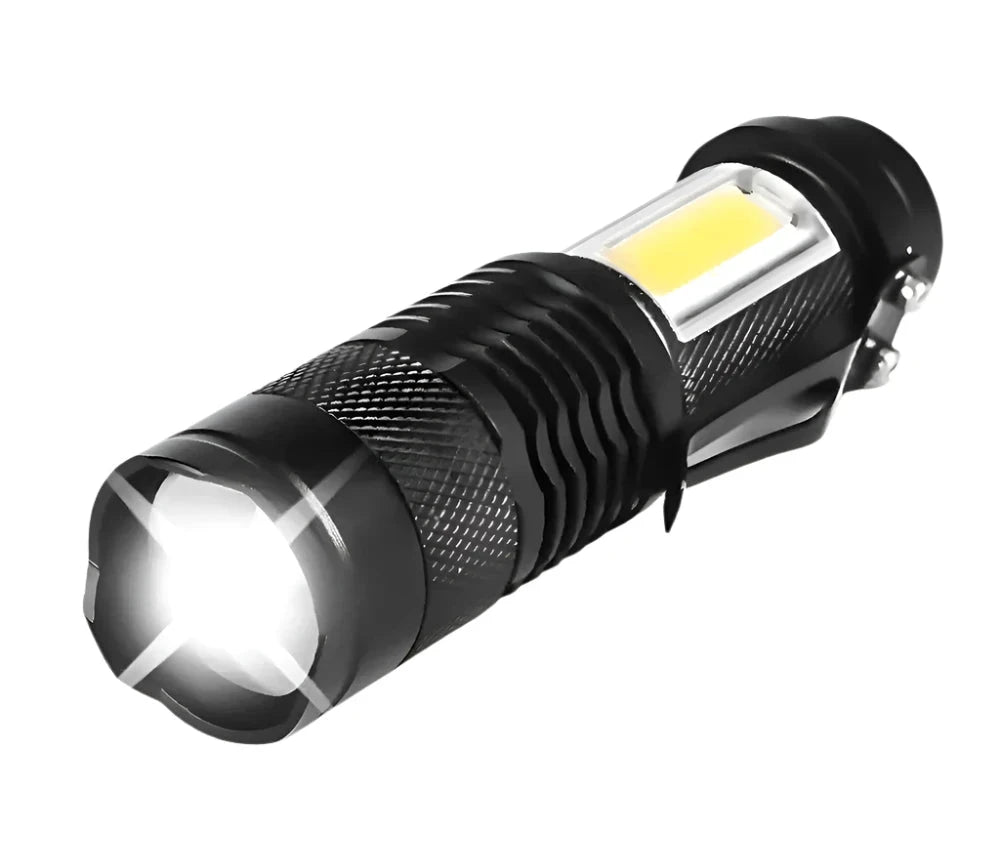 Mini Portable Q5 Led  Flashlight Built In Battery Zoom Torch COB Lamp 2000 Lumens Adjustable Pen Light Waterproof for Outdoor