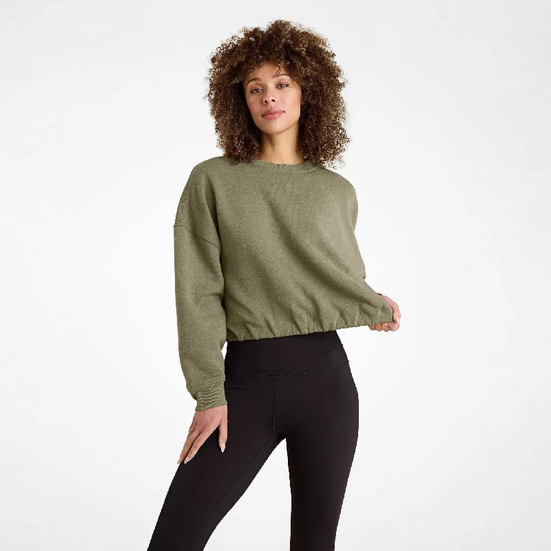 Vintage Fleece Cinch Waist Sweatshirt | Olive