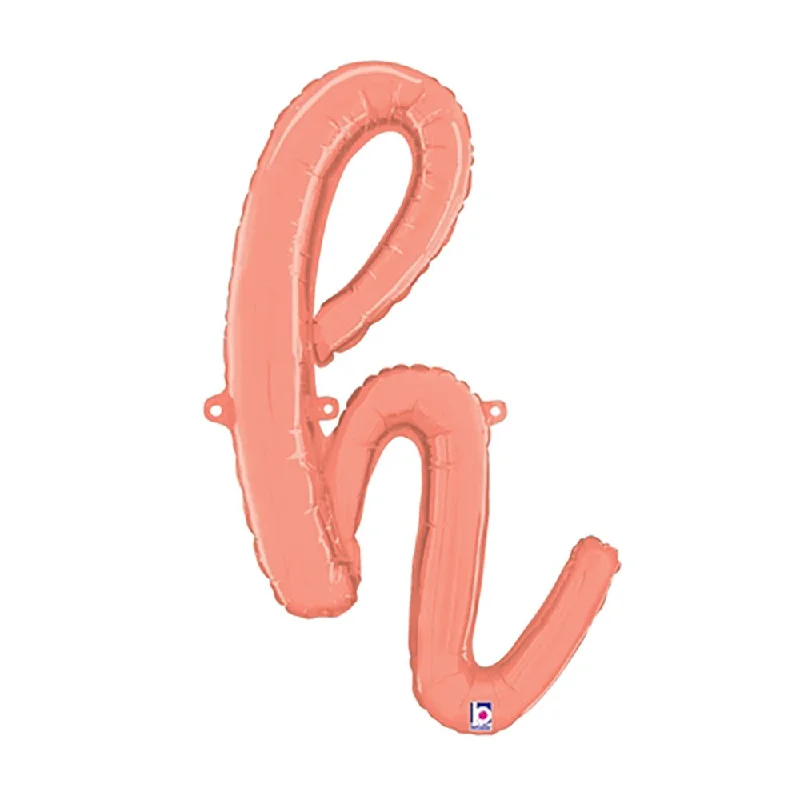 24 inch SCRIPT LETTER H - ROSE GOLD (AIR-FILL ONLY)