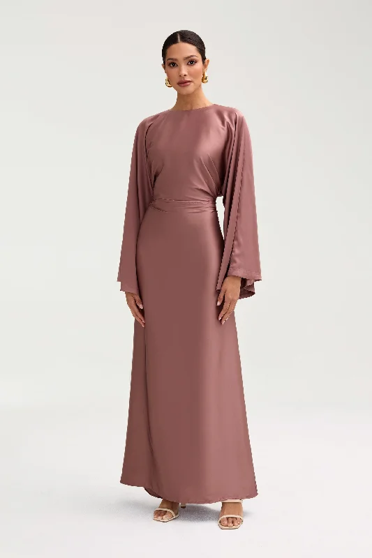 Batool Satin Maxi Dress - Dusky Mauve