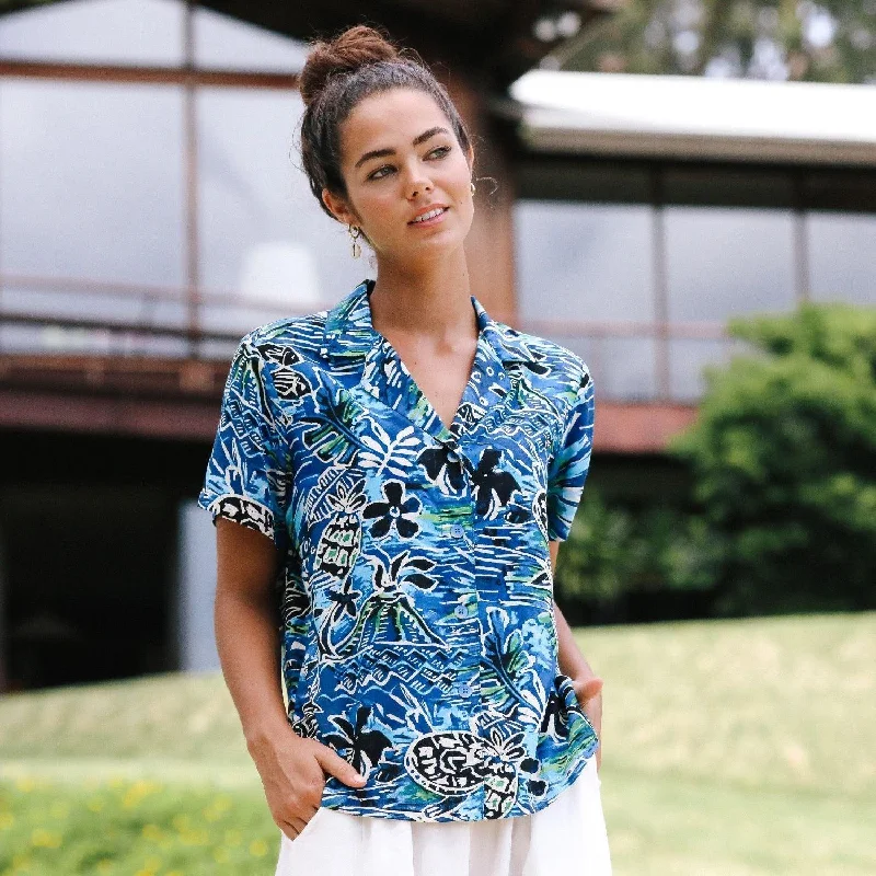 Print Top - Honu Island Blue