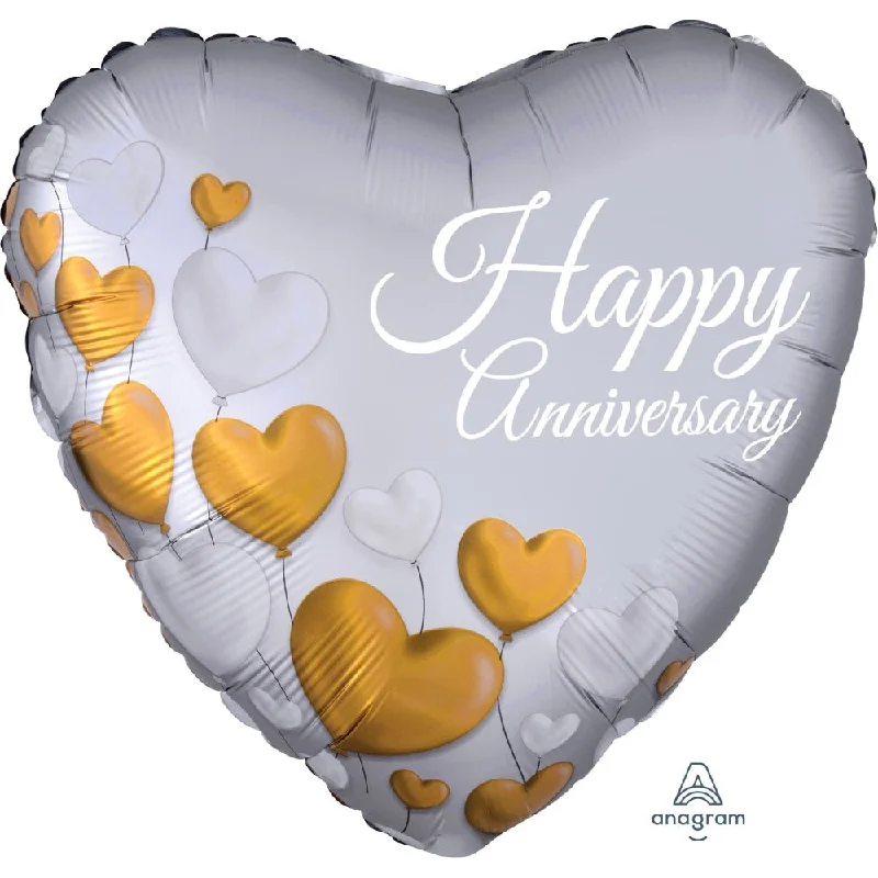 18 inch ANNIVERSARY PLATINUM HEARTS