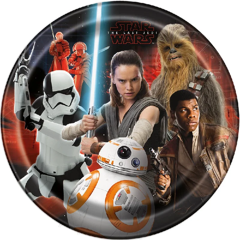 9 inch STAR WARS EPISODE VIII ROUND DINNER PLATES (8 PK)