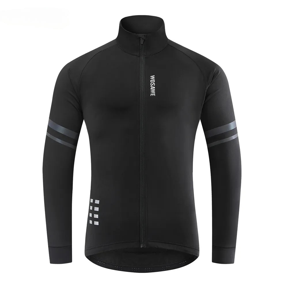 Warm Jacket Winter Fleece Thermal Cycling Jacket Long Jersey Running Coat Biker Riding Road Mtb Bicycle Clothes