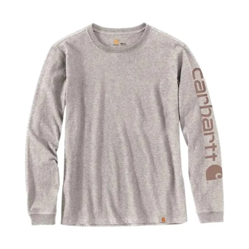 Carhartt Women's Long Sleeve Logo T-Shirt - Heather Gray