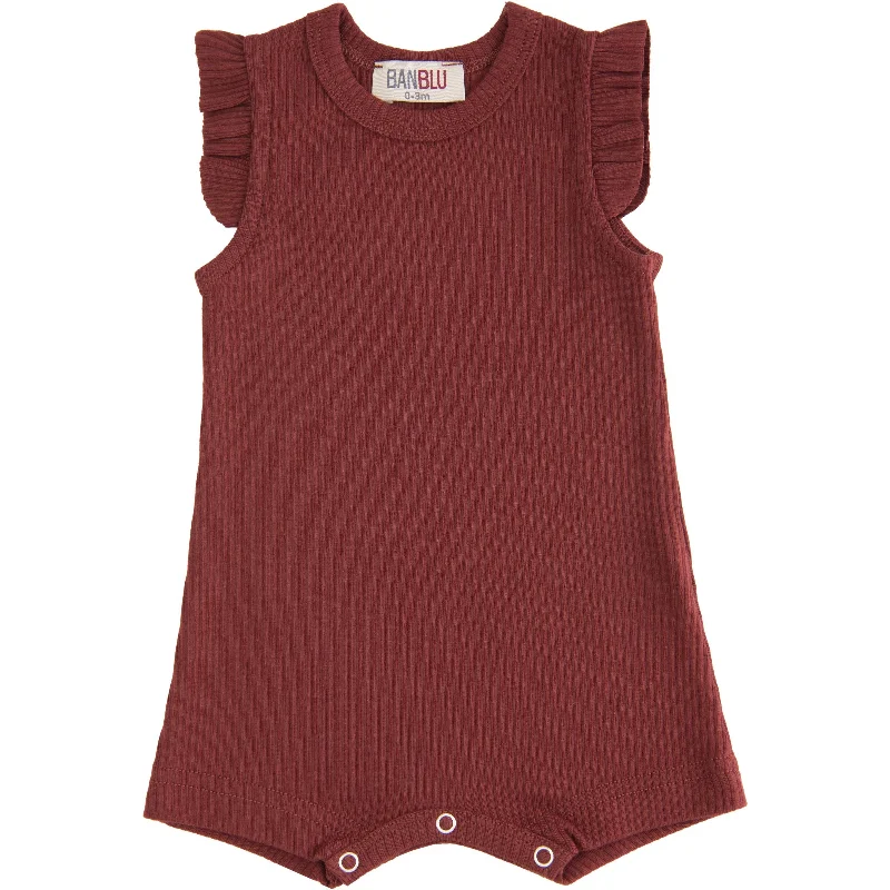 Red Burgundy Ruffle Modal Shortie