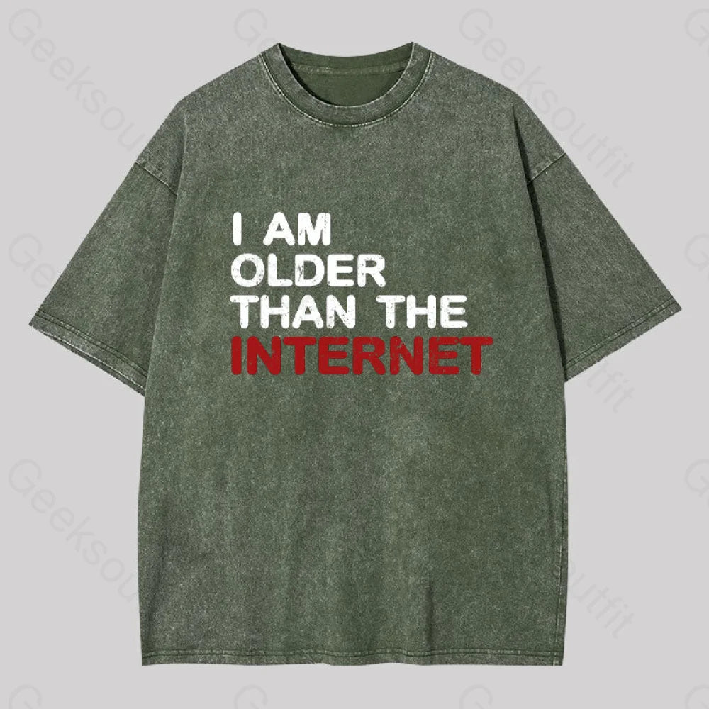 I Am Older Than The Internet Geek Washed T-shirt