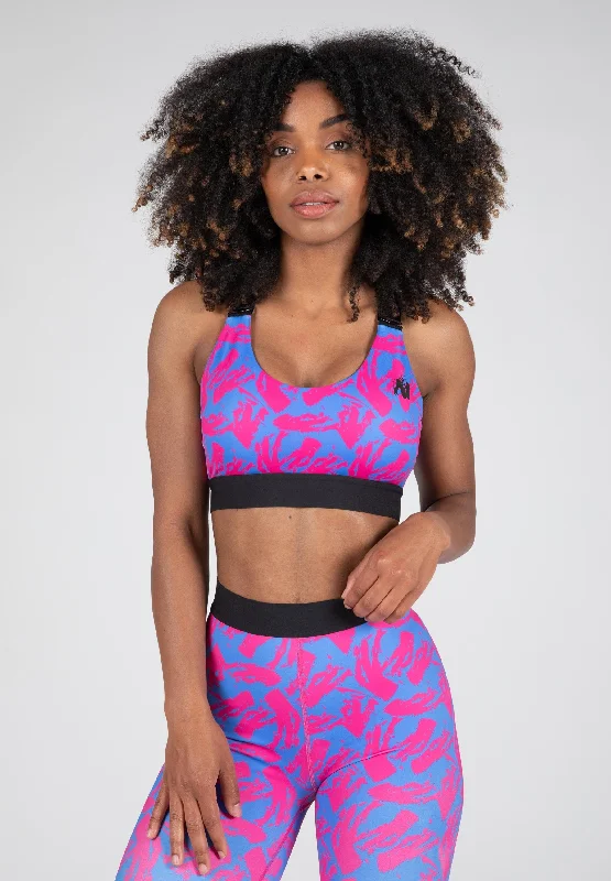 Colby Sports Bra - Blue/Pink