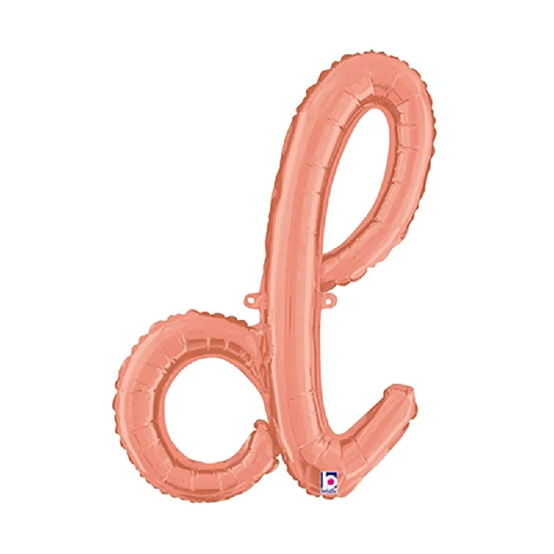 24 inch SCRIPT LETTER D - ROSE GOLD (AIR-FILL ONLY)