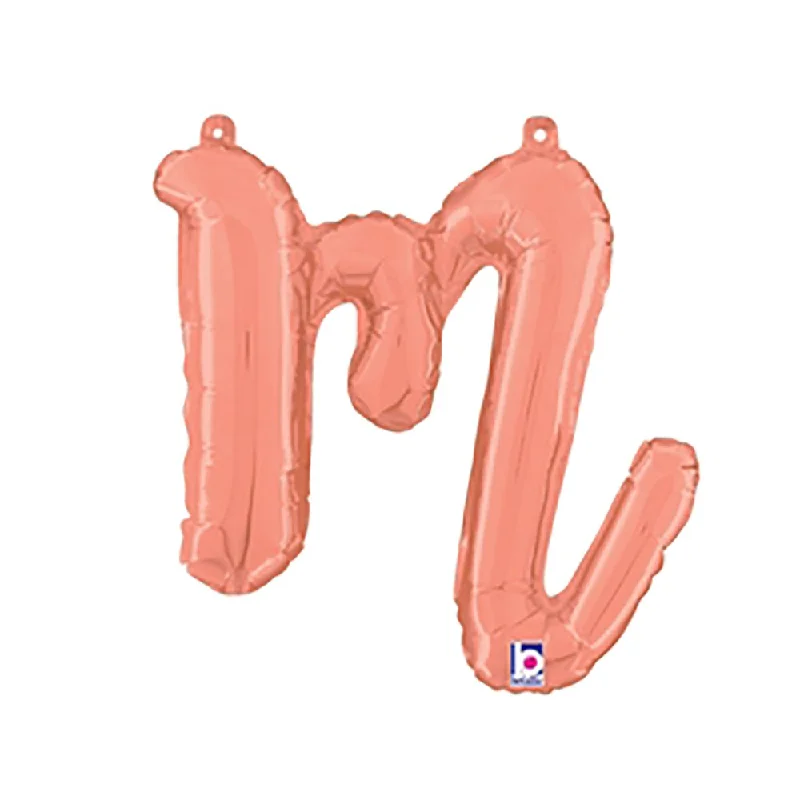 14 inch SCRIPT LETTER M - ROSE GOLD (AIR-FILL ONLY)