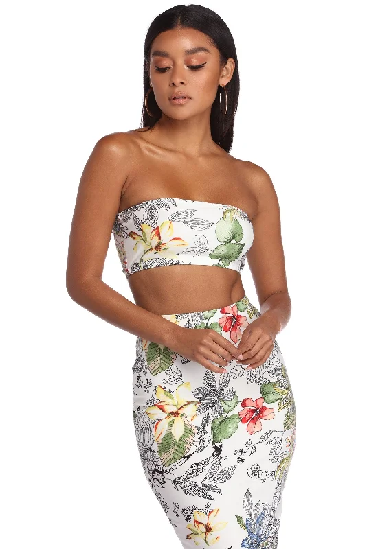 Tropical Island Escape Tube Top