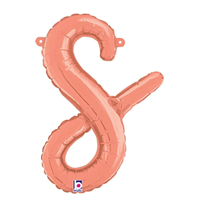 14 inch SCRIPT LETTER S - ROSE GOLD (AIR-FILL ONLY)