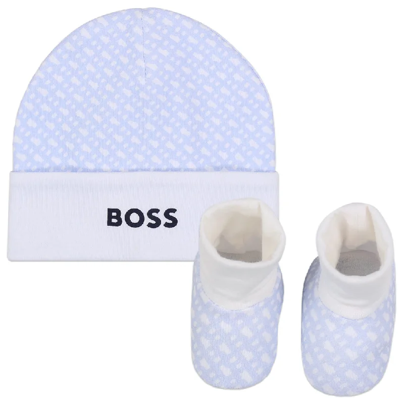 Pale Blue Hat and Booties Set