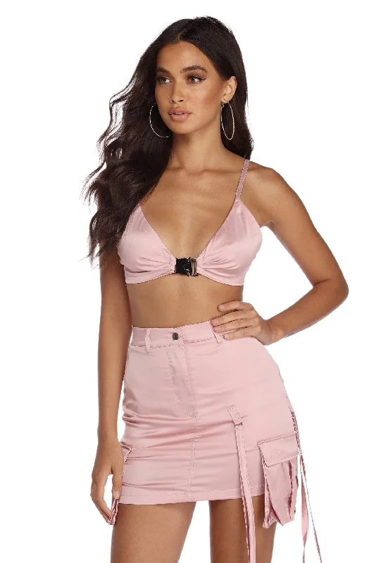 Feeling You Satin Crop Top