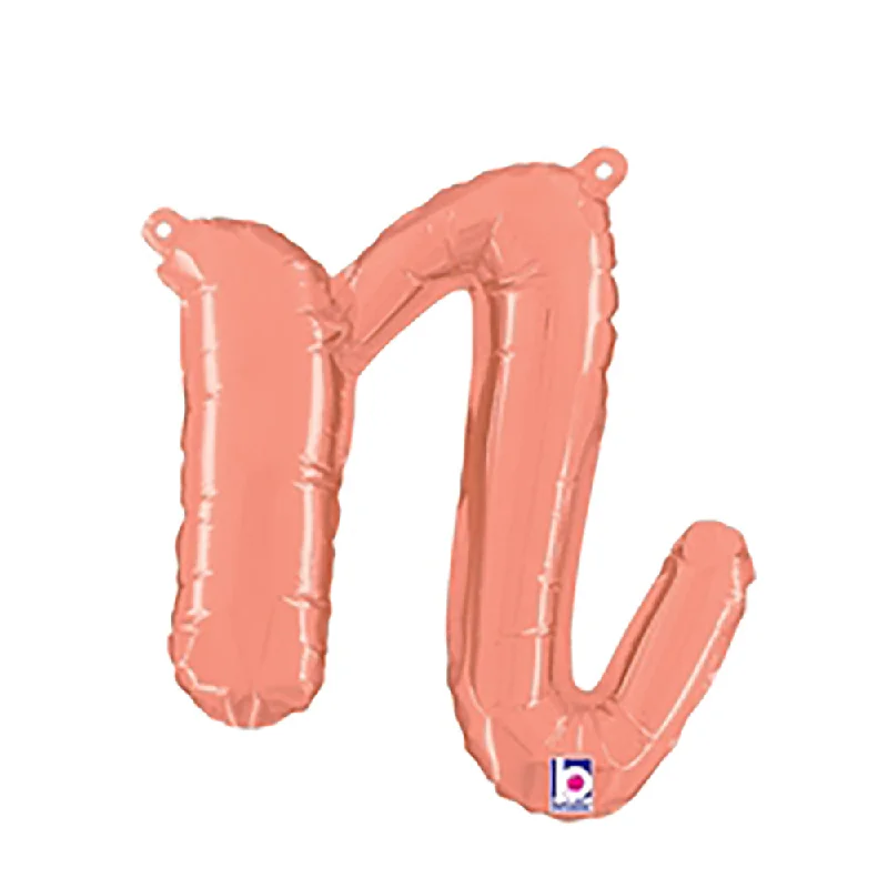 14 inch SCRIPT LETTER N - ROSE GOLD (AIR-FILL ONLY)