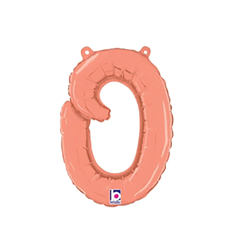 14 inch SCRIPT LETTER O - ROSE GOLD (AIR-FILL ONLY)