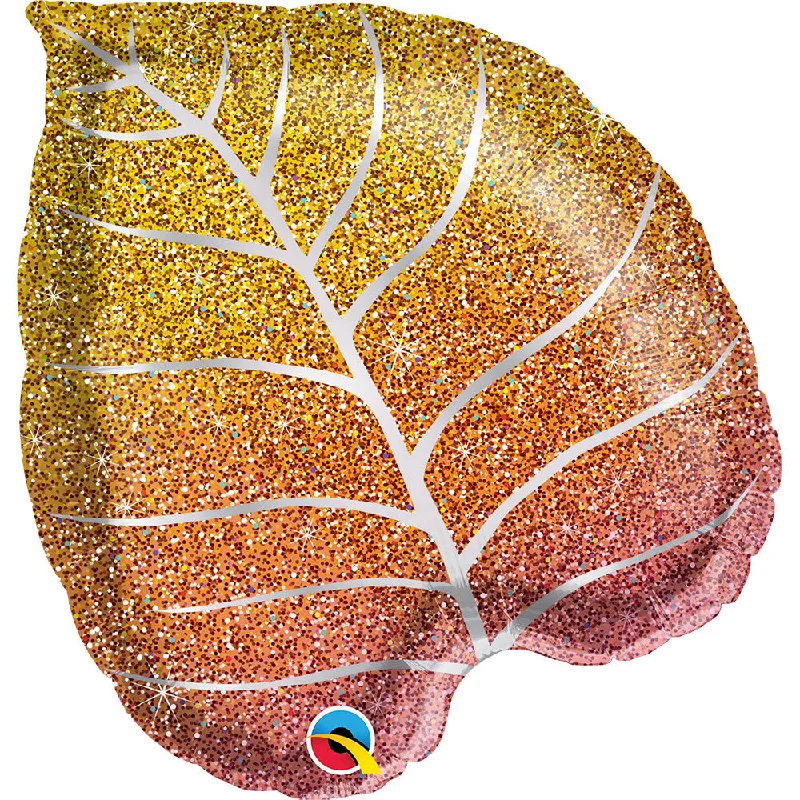 21 inch FALL GLITTERGRAPHIC OMBRE LEAF