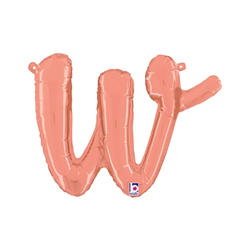 14 inch SCRIPT LETTER W - ROSE GOLD (AIR-FILL ONLY)