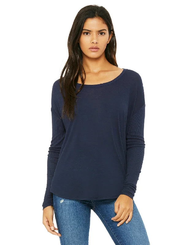 Bella+Canvas Ladies Flowy Long Sleeve T-Shirt with 2x1 Sleeves