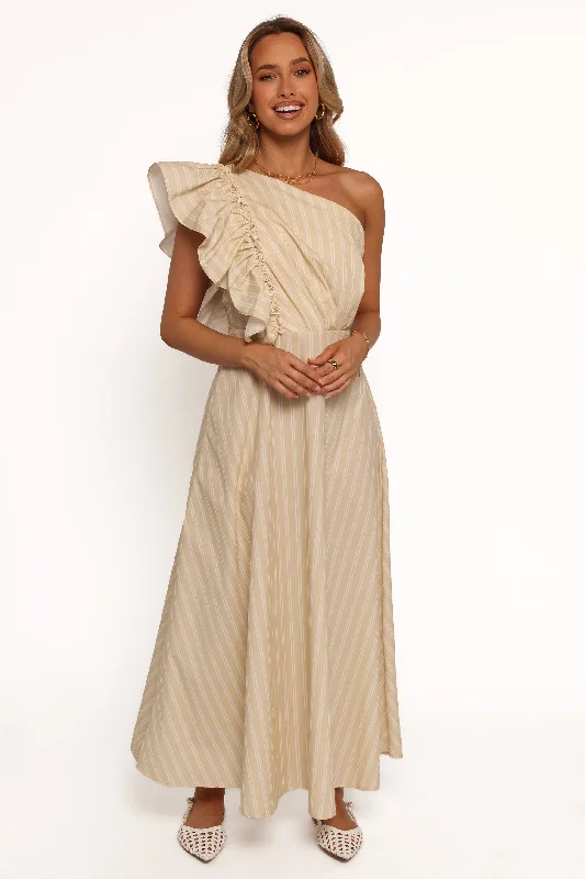 Meggy Maxi Dress - Sand/White