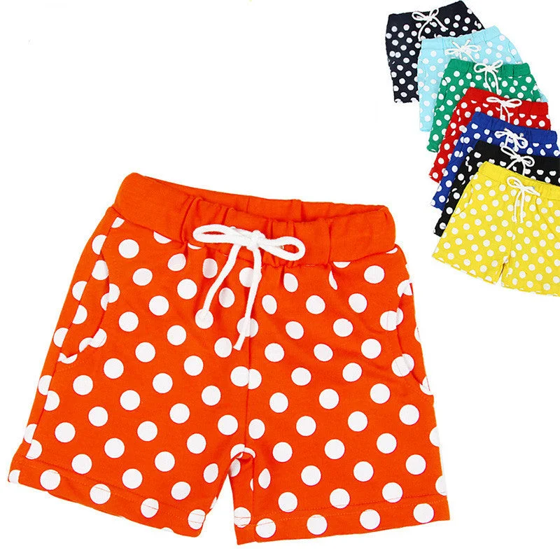 2-10Years Multi Color Toddler Girls Rruffle Shorts Baby Boy Dot Shorts Summer Kids Surf Shorts Children Shorts Garcon BK90