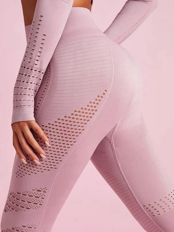 ZASUWA Female Lift Legging Net Solid Color High-waist Leggings