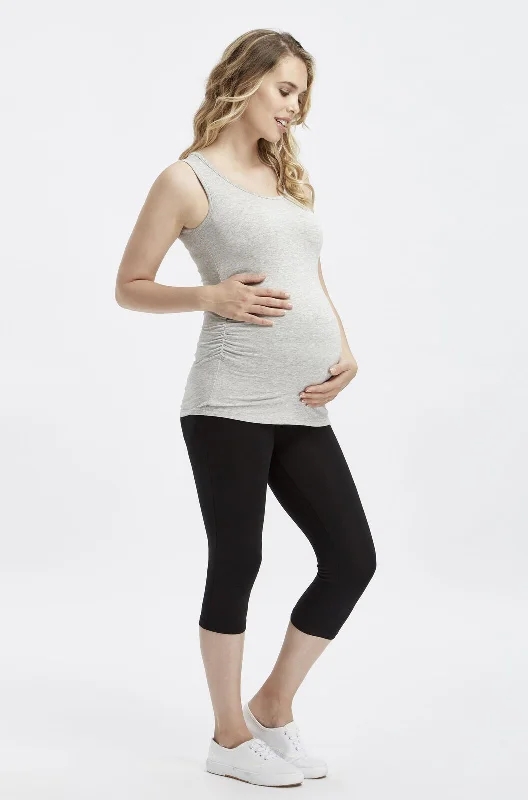 3/4 Maternity Leggings - Black