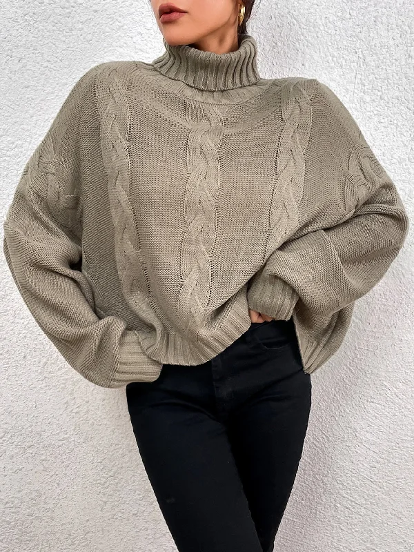 Casual Plain Long Sleeve Funnel Neck Regular Women Sweater