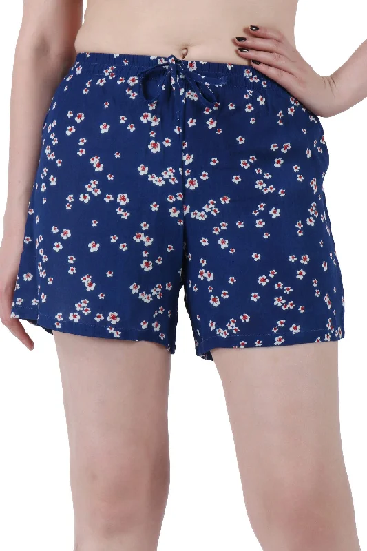 Small Floral Printed Shorts with Drawstrings