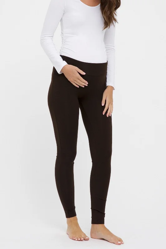 Soft Maternity Leggings - Chocolate