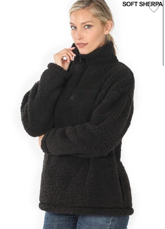 Black Sherpa Pullover