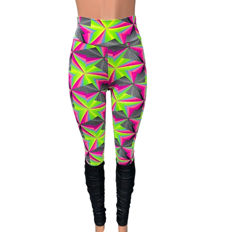 SALE - SMALL Optima Neon High-Waisted Ruched Leggings Pants