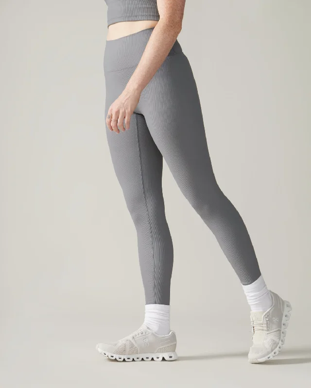 North Star Rib Soft Compression Legging - Stone Grey