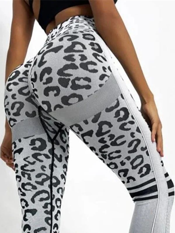 ZASUWA Female Leopard Scrunch Bum Quick-dry Leggings