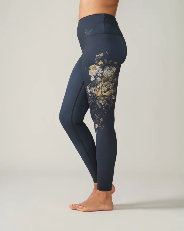 Reversible Ultralight High-Rise Legging - Charcoal English Garden