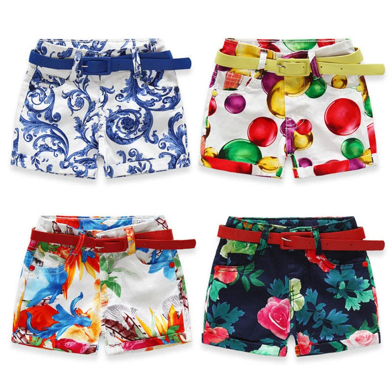 Flower Baby Girls Casual Pants Children Shorts costume Capris Beach Pants Kids Shorts Girls Shorts