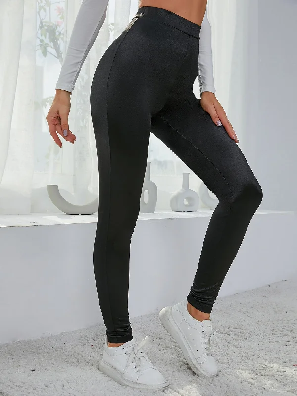 Casual Plain Long Women Leggings