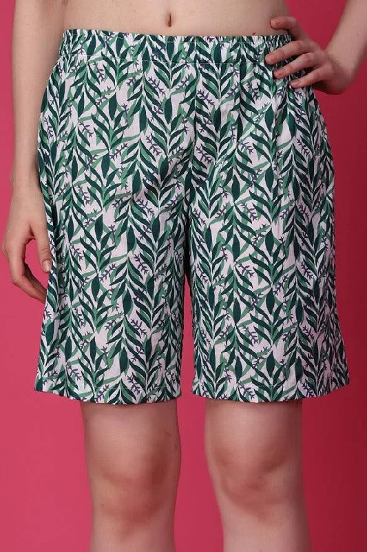 Leaves Printed Shorts